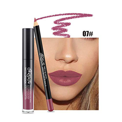 Xiton 2PCS / SET brillo de labios Perfilador Set lápiz labial duradero largo mate impermeable líquido del lustre lápiz de labios Labios Cosméticos Kit características