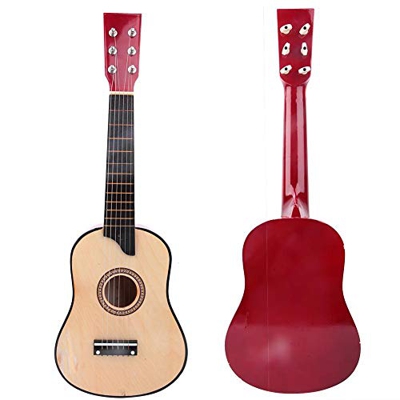 Mini guitarra portátil niños regalo juguete no tóxico para el niño con cuerda Pick Bag (color madera)