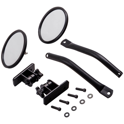 Par de Espejo lateral rápido compatible para Jeep Wrangler TJ JK 1997-2018 Negro