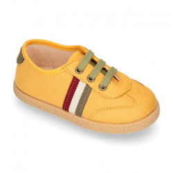 Zapatilla O Tenis Niño En Serratex Con Cordones En Colores De Moda. 29 Mostaza precio