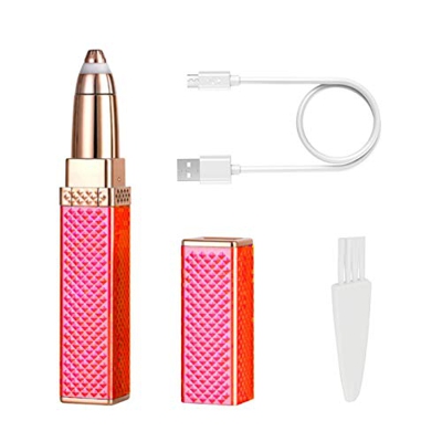 Mogzank Cortapelos EléCtrico Recargable para Mujeres Removedor de Vello Facial Corporal Afeitadora Indolora Bikini para Depiladora de Cejas y Nariz -B