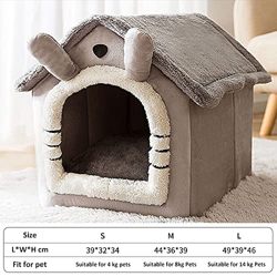 ZHANGJINYISHOP2016 Dog Crate Casa de Perros Kennel Soft Pet Bed Tienda Interior Cerrado Cerrado Peluche Durmiente Cesta de Nido con un cojín extraíble en oferta