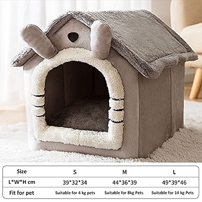 ZHANGJINYISHOP2016 Dog Crate Casa de Perros Kennel Soft Pet Bed Tienda Interior Cerrado Cerrado Peluche Durmiente Cesta de Nido con un cojín extraíble