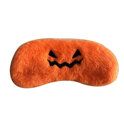 Hosuho Parche para dormir de Halloween con los ojos vendados de felpa suave y linda calabaza para ojos de dormir para mujeres y hombres
