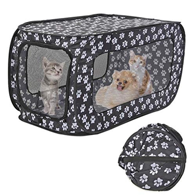 N\X Portable Folding Pet Tent Houses Foldable Pet Fence Cat Dog Travel Cage Rectangular Dog Cage Playpen Outdoor Puppy Kennel 87CM