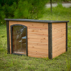 DHYBDZ Casa para Perros al Aire Libre de 33 Pulgadas, casa Grande Impermeable para Mascotas, cabaña de Troncos de Madera para Mascotas Medianas y pequ en oferta