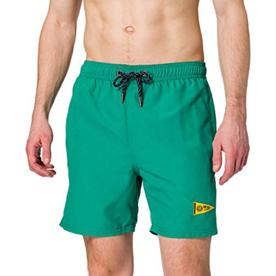 Superdry Varsity Swim Short Bermudas, Color Verde Campus, M para Hombre