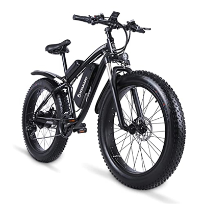 KELKART Bicicleta Eléctrica 1000W con Neumáticos Gruesos Vehículo Todoterreno, Batería Extraíble de Iones de Litio 48V 17AH, Pantalla LCD de 3.5 Pulga