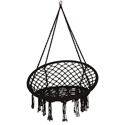 Hamaca para Camping Hammock Hamaca Tejida Chico Canasta para Colgar para Niños con Accesorios De Techo Cómodo Portátil Patio Balcón Jardín Jardín Jard