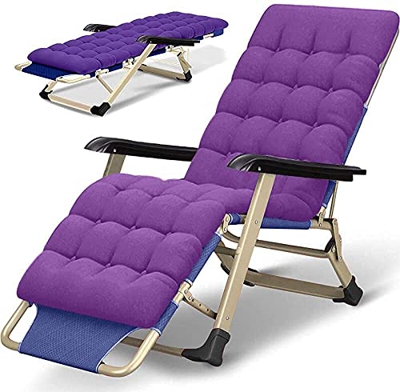 KDMB Sillón de salón Sillas Plegables reclinables para Exteriores Tumbonas de Gravedad Cero, sillón de Oficina Individual, sillón de Cama Plegable, si