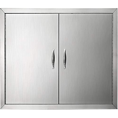 VEVOR Puerta de La Cocina Al Aire Libre Puerta de BBQ de 26 Pulgadas Acceso Doble Acero Inoxidable 304 Perfecto para Cocinas Al Aire Libre y Condicion