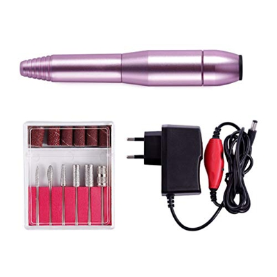 teng hong hui Polador de uñas Electric Nail Art Drill 6 Manicure Pulishing Drill bits Manicure Pulishing Machine Herramientas Pedicura Enchufe de la U