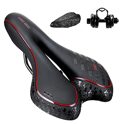 Sillín de Bici de Gel, Sillin Bicicleta Montaña, Cómodo Asiento Ergonómico de Bici de Gel Antiprostatico Impermeable y Transpirable para BMX, Biciclet