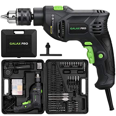 GALAX PRO Taladro percutor, 600W 3000RPM Taladros de impacto con Varios accesorios y Maletin portátil, Martillo Taladro 2 Funciones en 1, 360° Empuñad