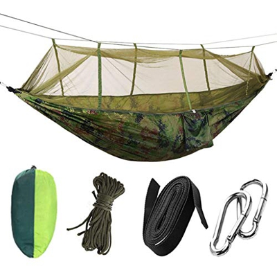 MYBOON Cama Colgante portátil de Alta Resistencia de la Hamaca del paracaídas Que acampa con la mosquitera