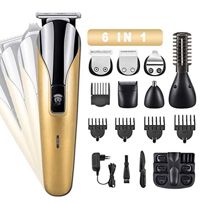 SLE Cortapelos Profesional Hombre, 6 en 1 Cortapelos Cuerpo y Cabeza para Recortadora de Barba Cara Cuerpo Nariz…