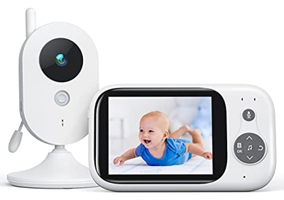 Vigilabebés - Cámara de 3,2 pulgadas, monitor para bebé con vídeo LCD, color bebé, vigilancia 2,4 GHz, comunicación bidireccional, visión nocturna