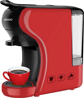 SOGO SS-5675 Cafetera 3in1 19 Bares SS-5675 Nespresso/Dolce Gusto/Espresso, 0,6 L (Rojo)