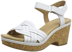 Clarks Giselle Coast, Sandalia con talón Mujer, White Leather, 37 EU características