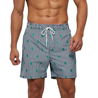 Arcweg Bañadores Hombres de Natación Pantalones Cortos de Playa Hombres Secado Rápido Forro Malla Ligero Estampado Florales Deportes Acuáticos Sandías