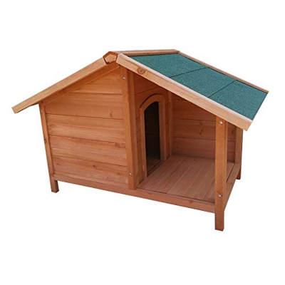 Perrera para Perros Gatos Casas de perros de madera aislados al aire libre, casas de perro a prueba de intemperie fuera de madera de madera y crazo gr
