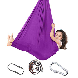 Hamaca para niños, columpio de terapia de gran capacidad y columpio sensorial elástico para autismo, ADHD, Aspergers y hamacas sensoriales (morado, 1, características