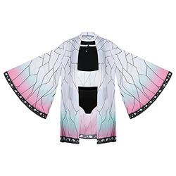 NUWIND Demon Slayer Kimetsu No Yaiba Kochou Shinobu Bikini Traje de baño Cosplay Tops Pantalones cortos con capa de mariposa Negro Trajes de baño Muje características