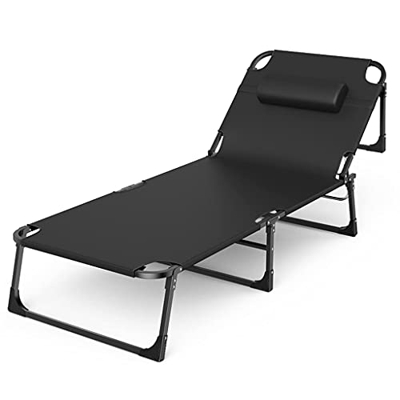 Camas para Acampar Plegables, extraancha, Resistente, Resistente, con Almohada y colchón, antivuelco, Antideslizante, Respaldo Ajustable de 4 velocida