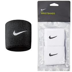 Muñequera/Nike:Wristband Misc Negro + Muñequera Wristband Nn 04 101 Blanco en oferta