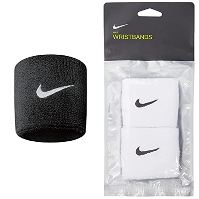 Muñequera/Nike:Wristband Misc Negro + Muñequera Wristband Nn 04 101 Blanco