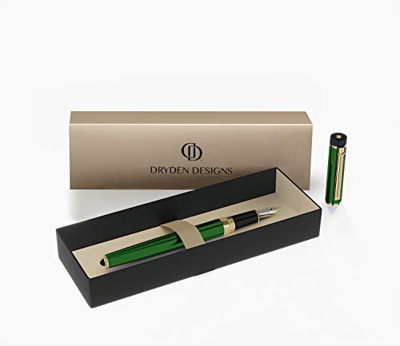 Estilográfica de Lujo Dryden [Verde Esmeralda] | Edición Limitada Moderna Clásica | Set de Plumas Estilográficas Ejecutivas | Colección de Plumas Esti