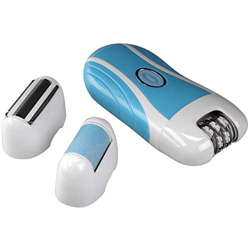 Mogzank Azul 3 en 1 Recargable Lady Depiladora Mujeres Trimmer EléCtrico DepilacióN Depilador Shaver Razor Callus Dead Skin Remover Cuidado de los Pie características