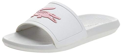 Lacoste Croco Slide 119 3 CFA, Sandalias de Punta Descubierta Mujer, White/Light Pink, 39.5 EU