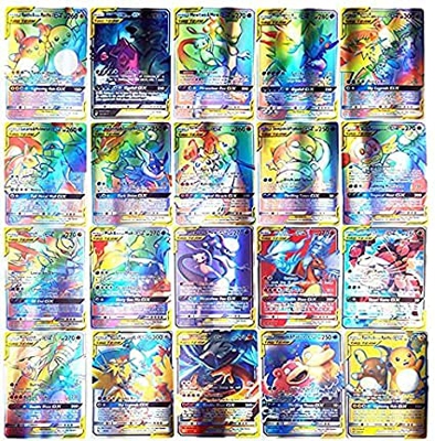 Cartas Pokemon, AUMIDY 100 Piezas Poke-Mon Cartas, 95GX Cartas + 5Mega Cartas, Poke-Mon Trading Cards, Tarjetas de Poke-Mon, Cartas Coleccionables, Tr