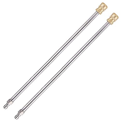 Frunimall 2 varillas de extensión de arandela a presión, 4000 PSI 13 Inch(33cm) para lavadoras a presión, pistola/máquina de limpieza con conexión ráp