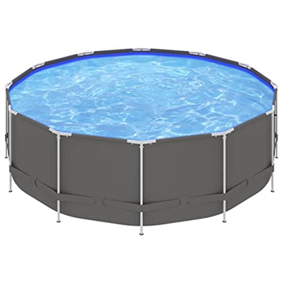 vidaXL Piscina con Estructura Jardín Patio Terraza sobre Suelo Familia Amigo Verano Diversión Estable Desmontable de Acero Antracita 457x122 cm