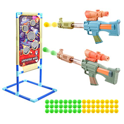 Juego de Objetivos de Tiro, 2 Pistolas de Juguete con 48 Bolas de Espuma, Juguetes de Jardín al Aire Libre, Regalos para Niños de 3 4 5 6 7 8 9 10+ Añ características