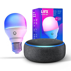 Echo Dot (3.ª generación), Tela de color antracita + LIFX Bombilla Inteligente Color (E27), compatible con Alexa características