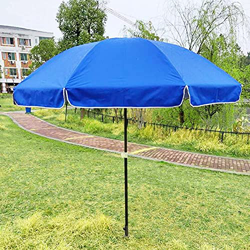 WYZQ Gran Comercial con Inserto de Suelo, sombrilla de Playa portátil para Exteriores, protección Solar y Sombra eficaces, sombrilla de Patio, Azul, 7 características