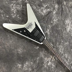 Guitarra CLAS Eléctricas En Forma De V Metálico De Plata Gris De La Guitarra De Guitarra Acústica Cuerdas De Acero Guitarra Guitarra acustica Hyococ ( precio