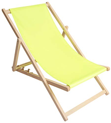 Kubi Sport - Tumbona de jardín plegable de madera de haya (limón verde claro)