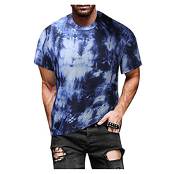 YANFANG Blusa Superior De Camiseta Manga Corta Estampada Informal Ajustada Verano para Hombre,Print tee Hombre, Hombre PoliéSter,2-Azul,XL características