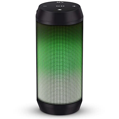Altavoz Bluetooth Potente Portatil con Luz LED de 5 Modos Altavoces Bluetooth con Radio FM Inalambricos Recargable USB apoya TF Card/Memoria USB de 32