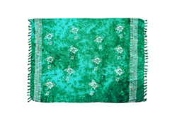 MANUMAR Mujer Pareo opaco, toalla de playa grandes Sarong en Tosca con motivo hibisco, Tamaño XL 175x115cm, toalla vestido de verano, bikini vestido d precio