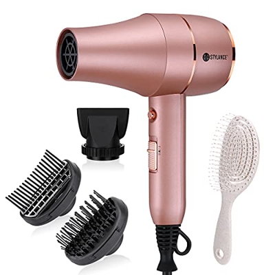Profesional lonic Dry Secador de pelo con Tecnología Aeroprecis,3 velocidades 1 botón Frío 2000W, Potente Motor de AC,Secadores de Pelo para Mujeres y