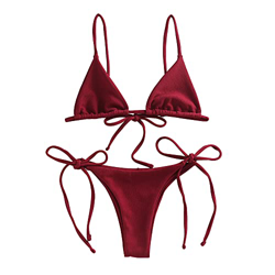 YODNBUK Bikini de Dos Piezas con Parte Inferior de Tanga Acanalada para Mujer características
