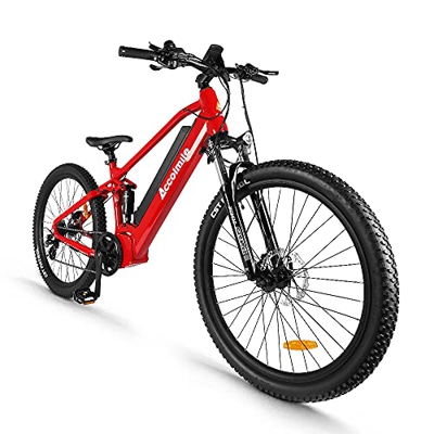 Accolmile Bicicleta de Montaña Eléctrica de 27,5 Pulgadas, Motor Central Eléctrico 48V 750W, con Batería de Litio Actualizado de 17,5 Ah, Shimano de 8