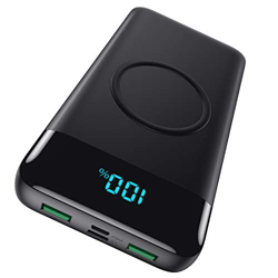 iPosible【Alta Capacidad Real 30800mAh】 Batería Externa Inalámbrico Power Bank Carga Rápida QC 4.0 Cargador Portátil inalambrico Pantalla LCD con 4 Sal características