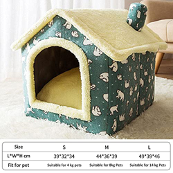 ZHANGJINYISHOP2016 Dog Crate Casa de Perros Kennel Soft Pet Bed Tienda Interior Cerrado Cerrado Peluche Durmiente Cesta de Nido con un cojín extraíble características