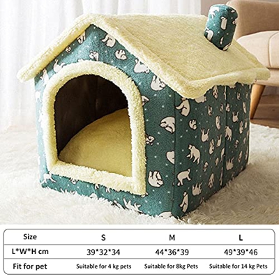 ZHANGJINYISHOP2016 Dog Crate Casa de Perros Kennel Soft Pet Bed Tienda Interior Cerrado Cerrado Peluche Durmiente Cesta de Nido con un cojín extraíble